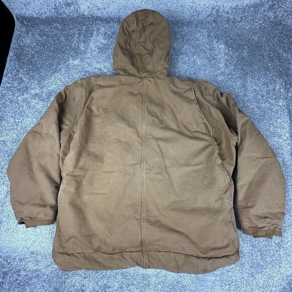 Carhartt Sherpa Lined Utility Jacket Washed Duck Mens XL Regular Beige Workwear - Picture 9 of 11